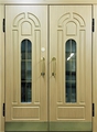 Двустворчатая утепленная дверь термо с отделкой МДФ