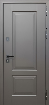 Входная дверь для квартиры с отделкой из фрезерованных панелей МДФ с покраской эмалью Входная дверь для квартиры с отделкой из фрезерованных панелей МДФ с покраской эмалью