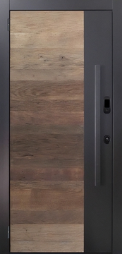 Входная дверь с комбинированной МДФ панелью и бугельной ручкой Входная дверь с комбинированной МДФ панелью и бугельной ручкой