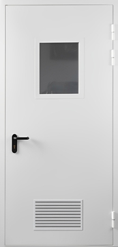 Однопольная противопожарная дверь с остеклением и вентиляцией Однопольная противопожарная дверь с остеклением и вентиляцией