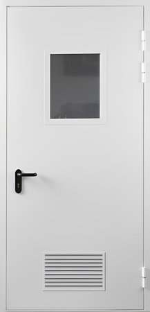 Однопольная противопожарная дверь с остеклением и вентиляцией Однопольная противопожарная дверь с остеклением и вентиляцией