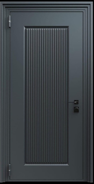 Входная термодверь с металлофиленкой и порошковым напылением RAL 7021 (тип №2) Входная термодверь с металлофиленкой и порошковым напылением RAL 7021 (тип №2)