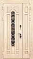 Полуторная термодверь с остеклением и решеткой